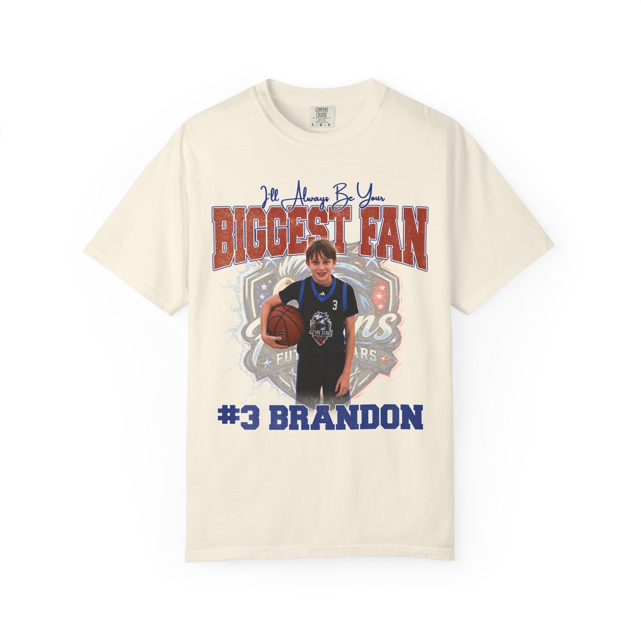 Brandon's Biggest Fan Personalized Basketball T-Shirt