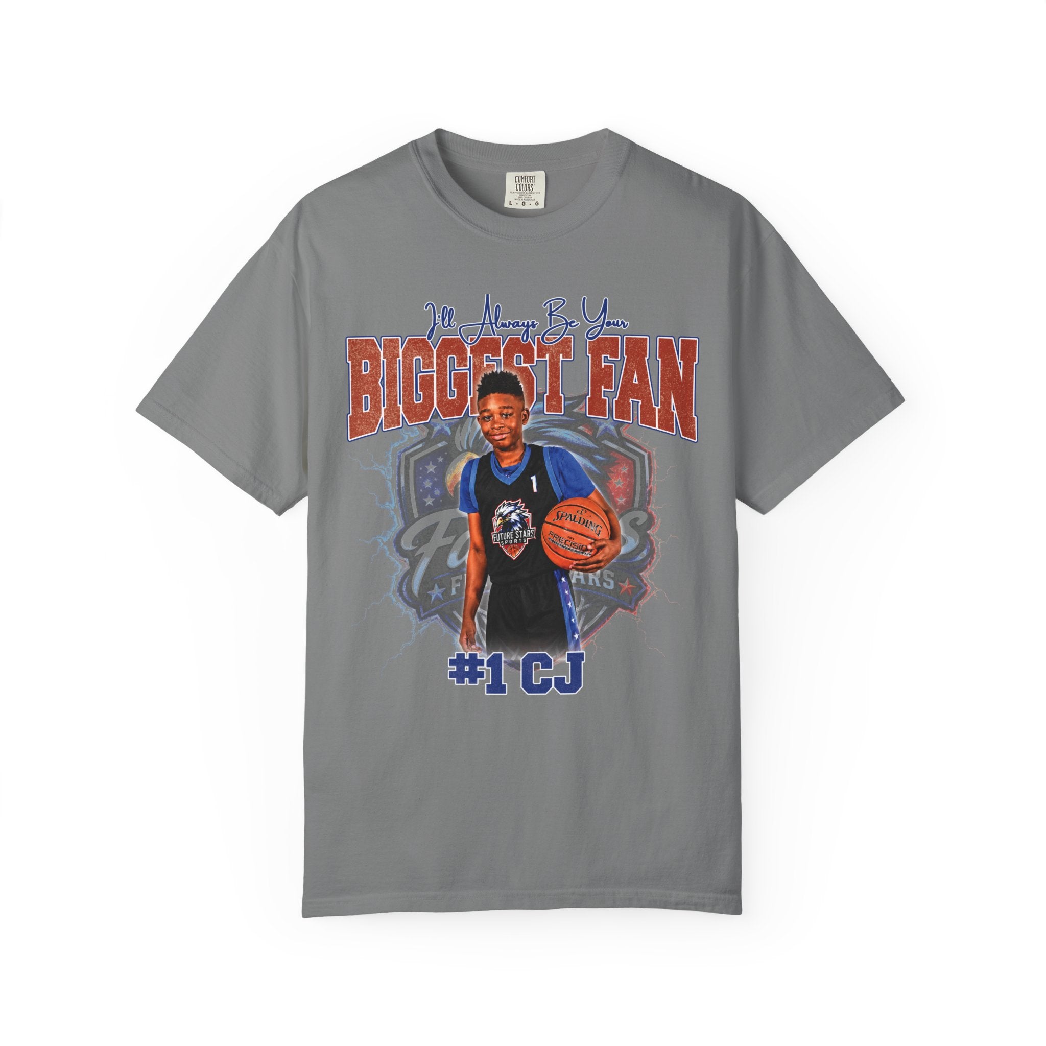 CJ's Biggest Fan Personalized Basketball T-Shirt