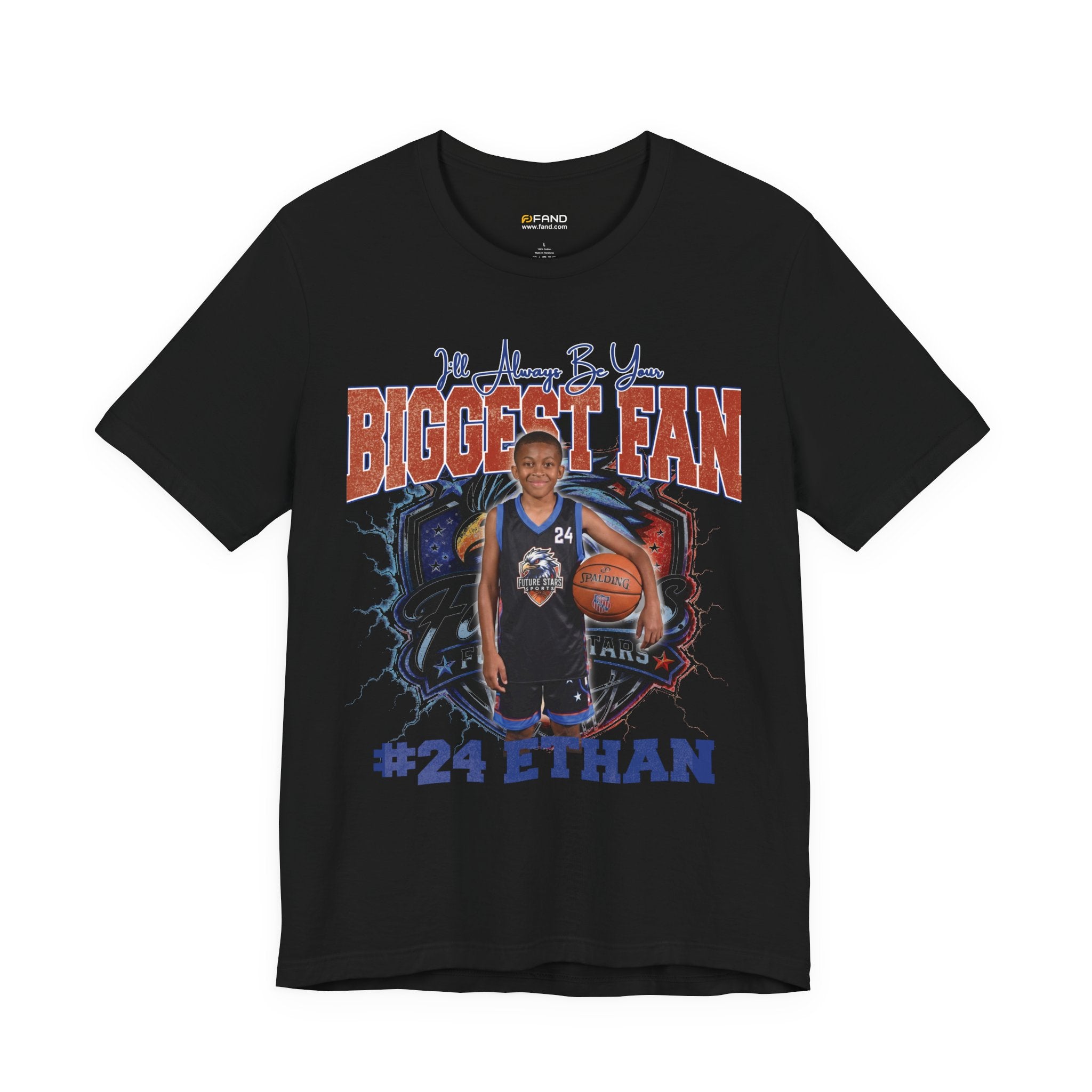 Ethan's Biggest Fan Personalized Basketball T-Shirt