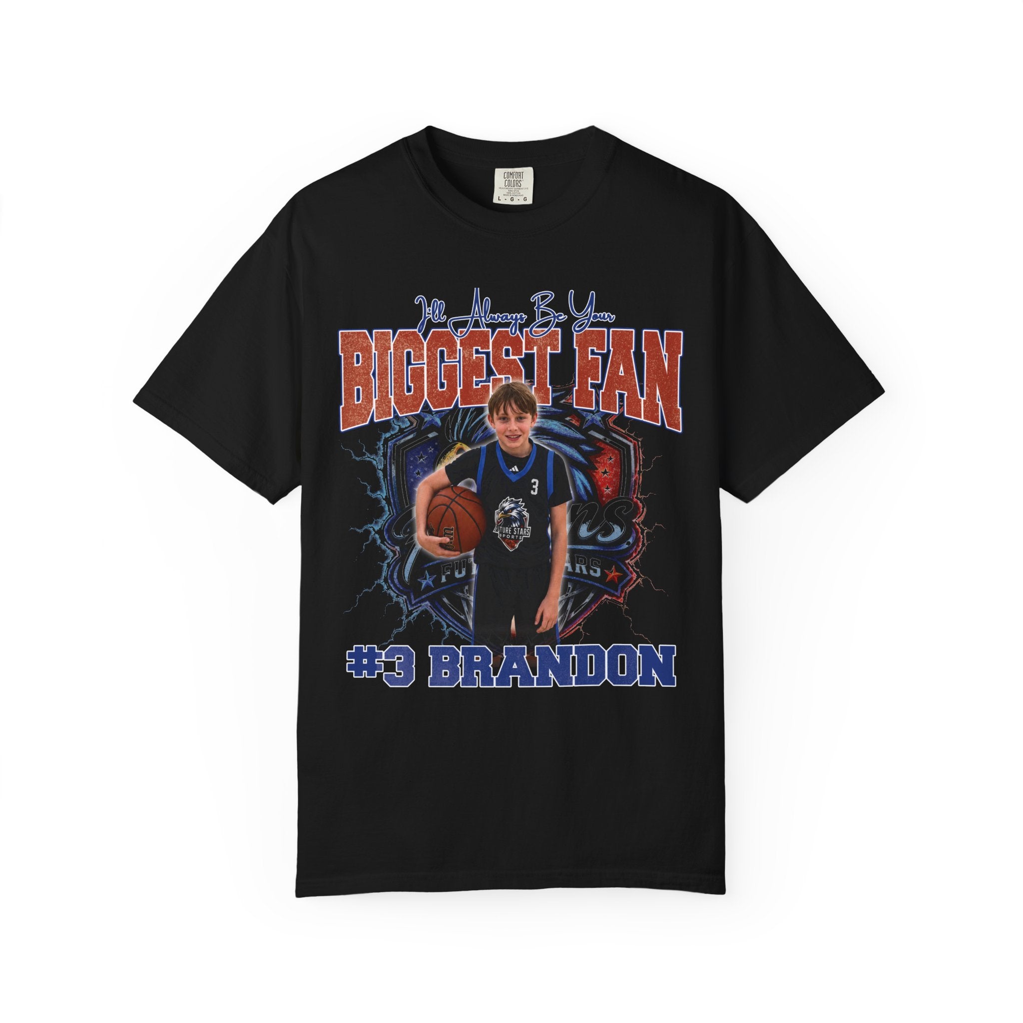 Brandon's Biggest Fan Personalized Basketball T-Shirt
