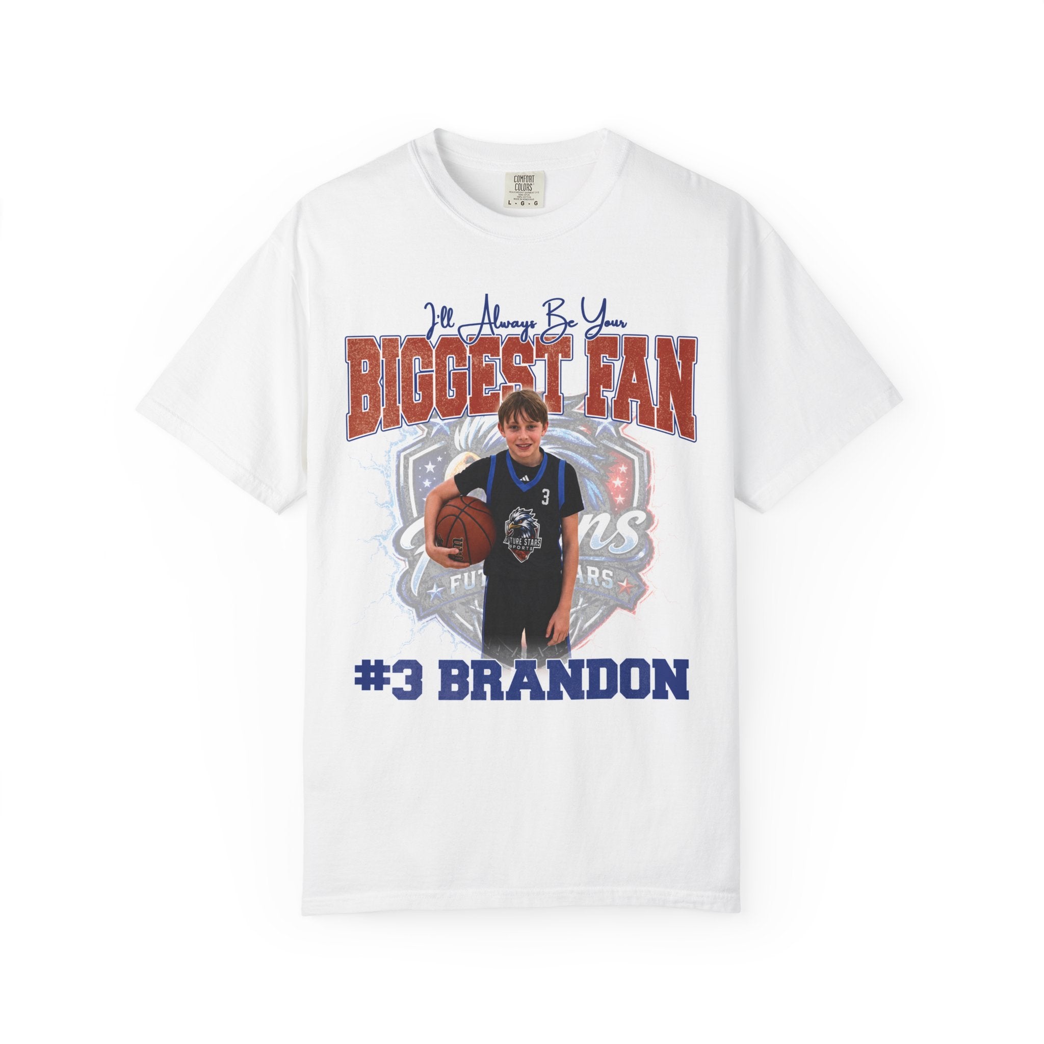 Brandon's Biggest Fan Personalized Basketball T-Shirt