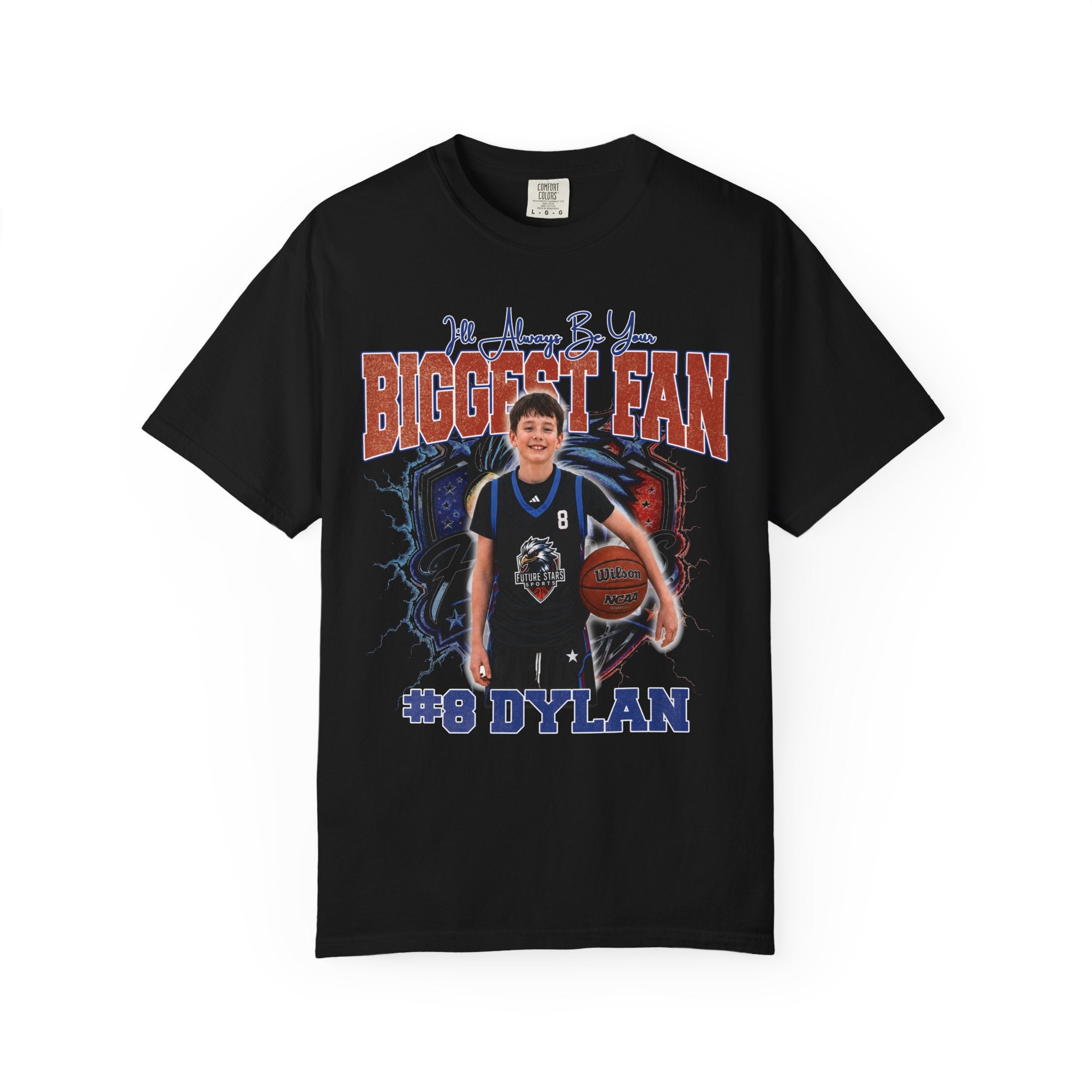Dylan's Biggest Fan Personalized Basketball T-Shirt
