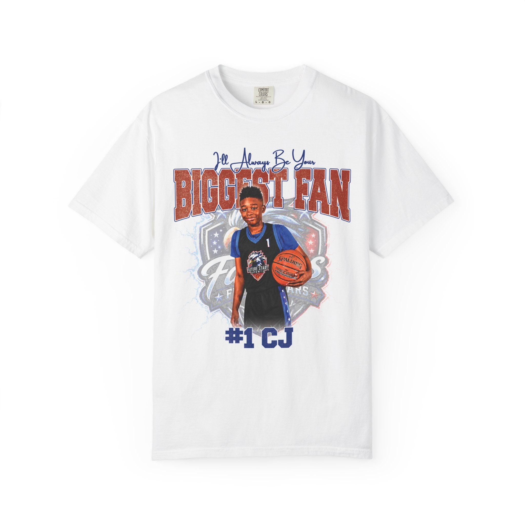 CJ's Biggest Fan Personalized Basketball T-Shirt