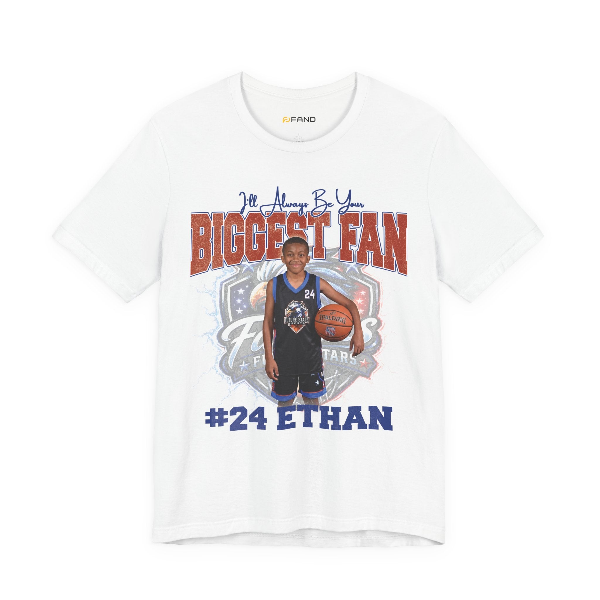 Ethan's Biggest Fan Personalized Basketball T-Shirt