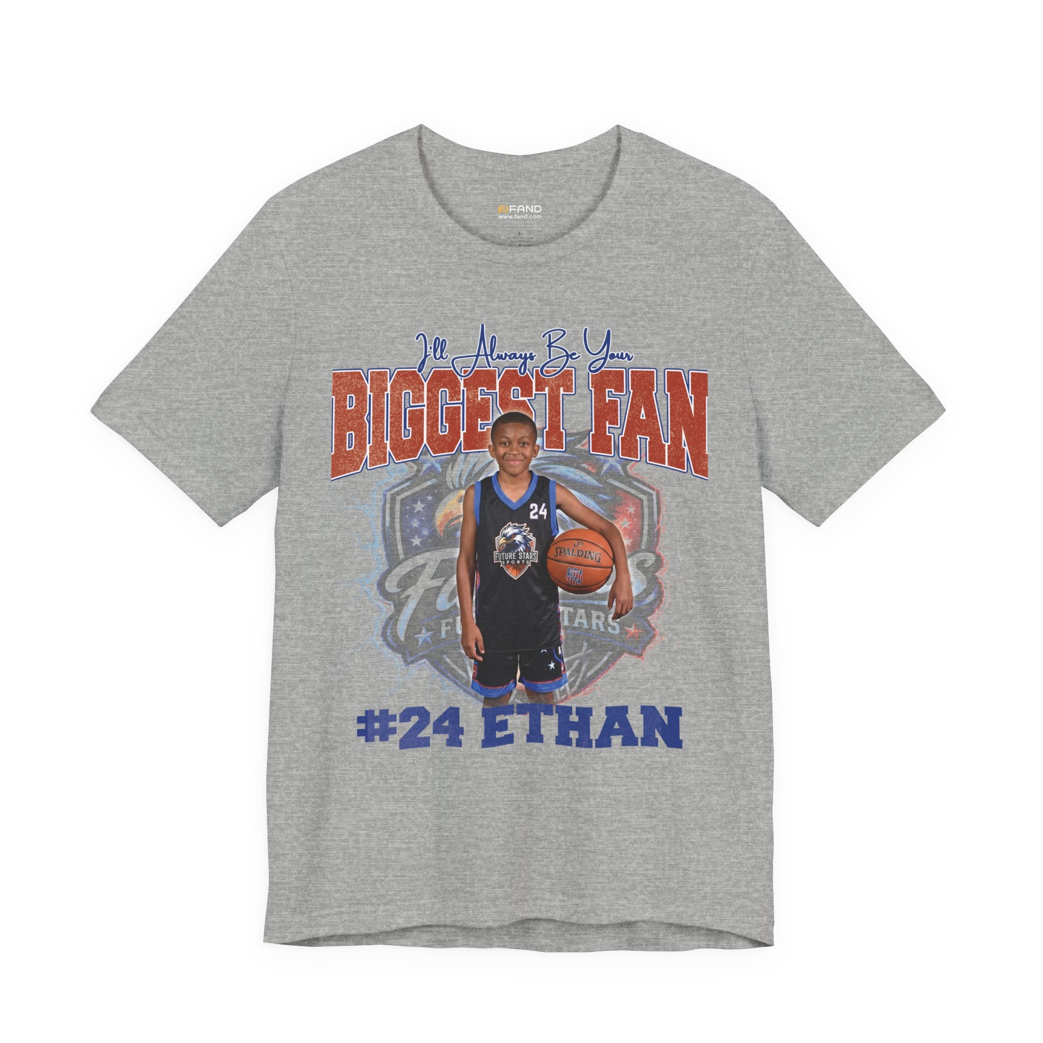 Ethan's Biggest Fan Personalized Basketball T-Shirt
