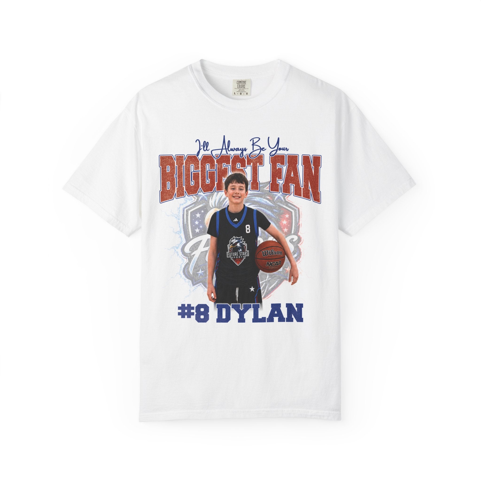 Dylan's Biggest Fan Personalized Basketball T-Shirt