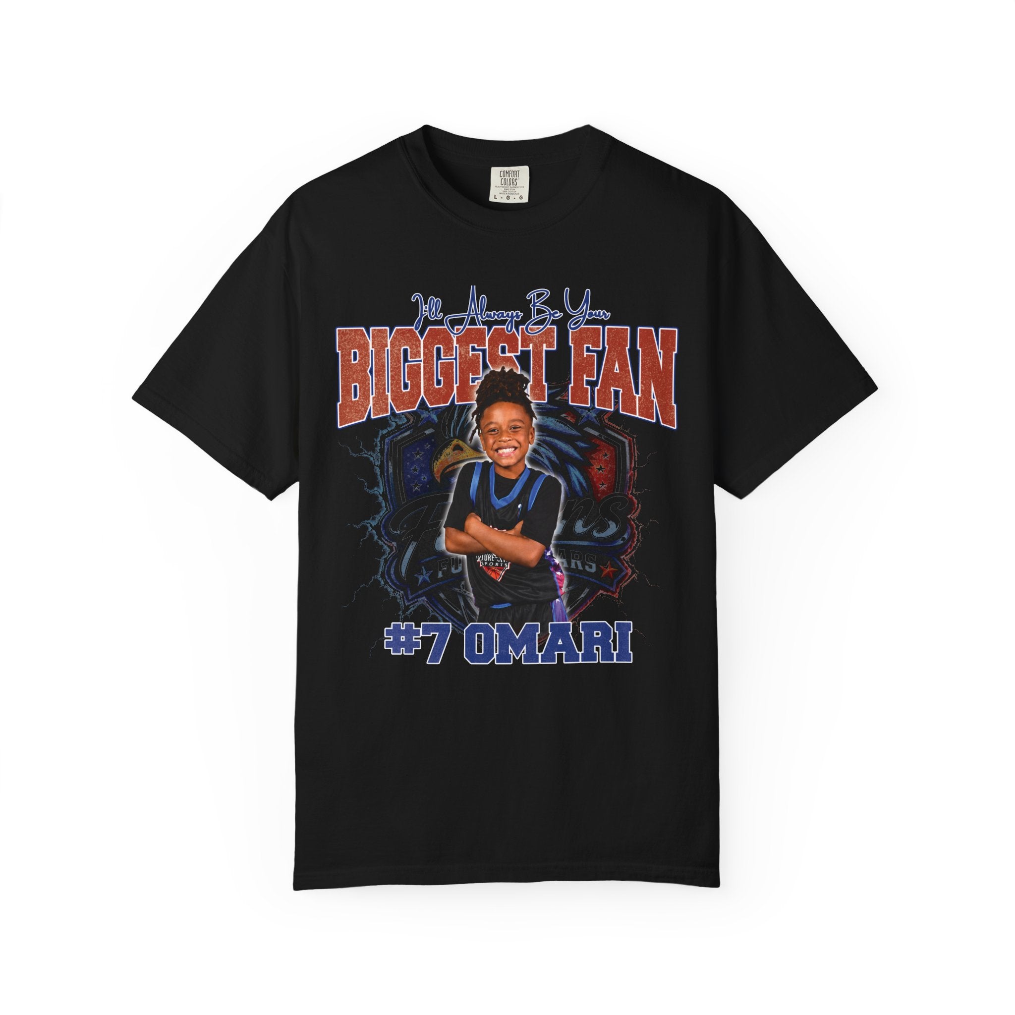 Omari's Biggest Fan Personalized Basketball T-Shirt